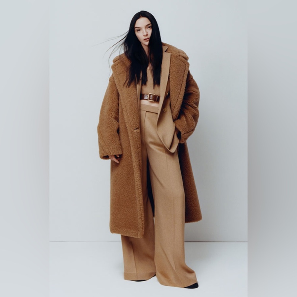 RESERVED: Tailored Teddy Camel Coat - Picture 12 of 14